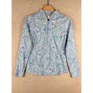 Sigrid Olsen Golf‎ Tennis Pullover Womens Small Blue Paisley Pickleball